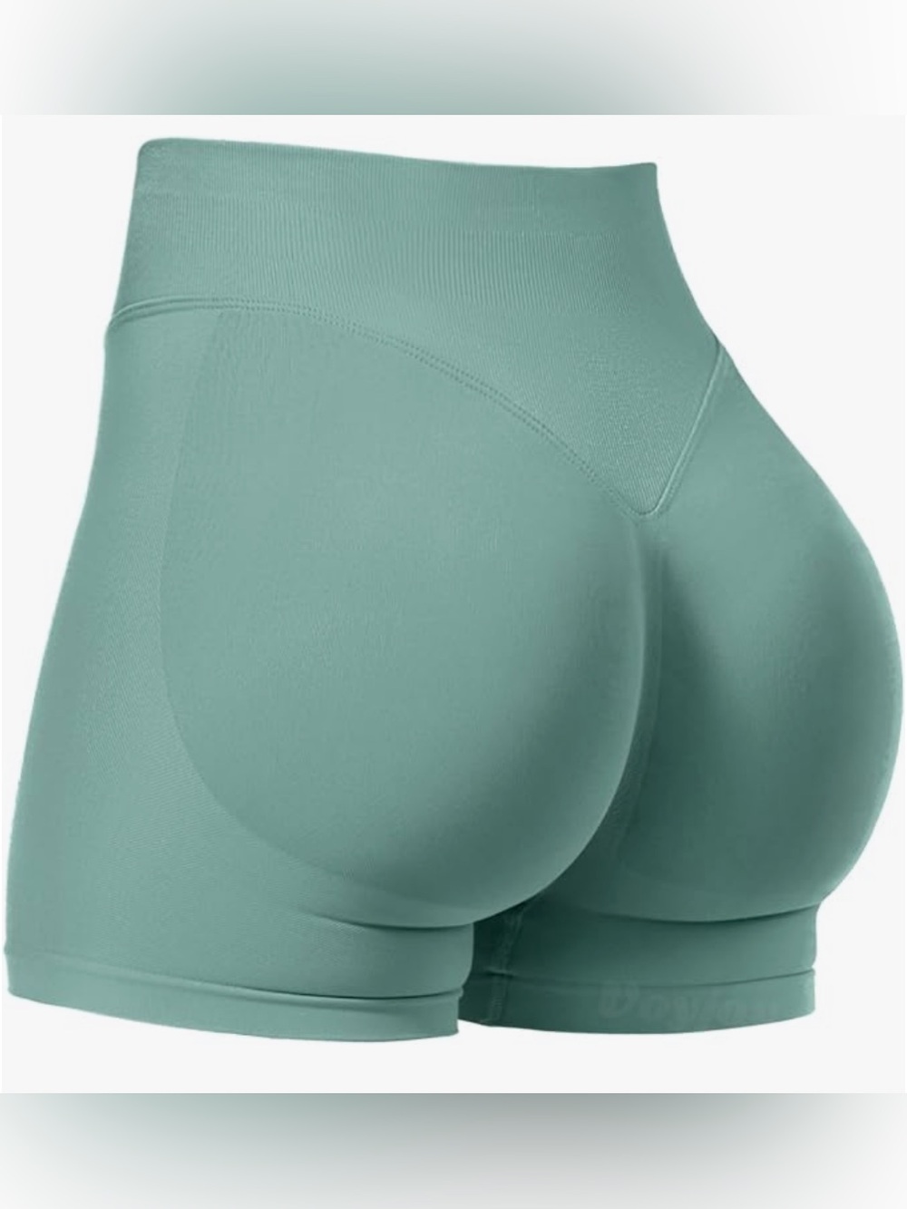 High-Waist Sculpting Athletic Shorts - Seafoam Green